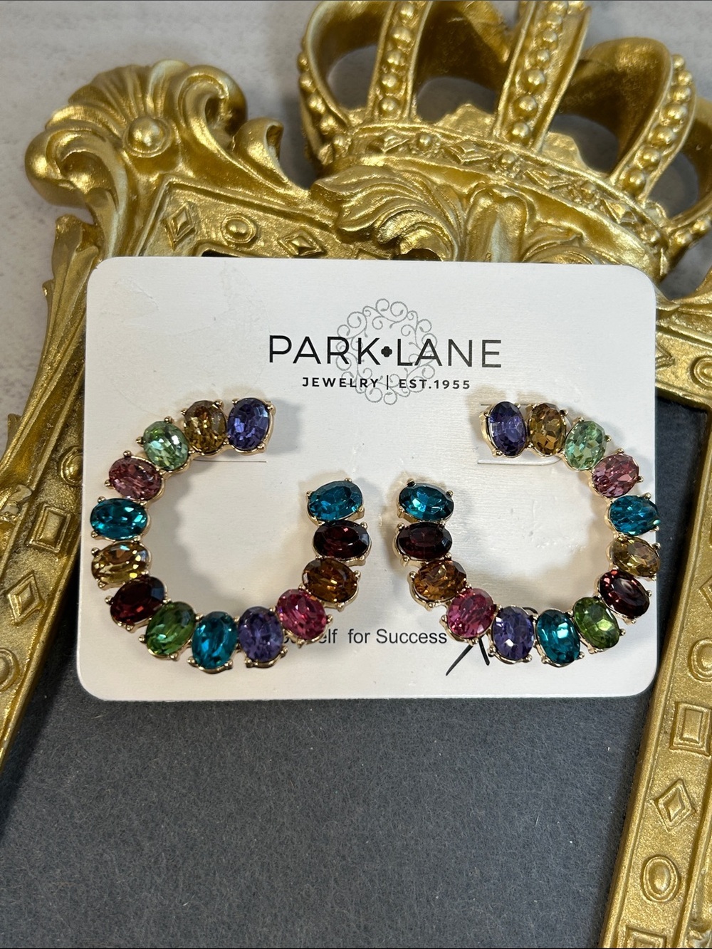 Park Lane Gold-Tone Earrings with Multicolor Stones